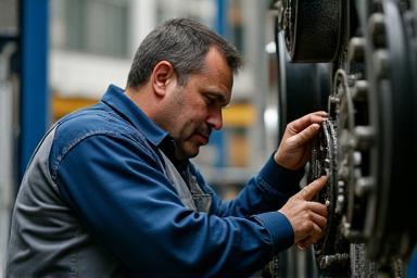 Mechanic working on equipment